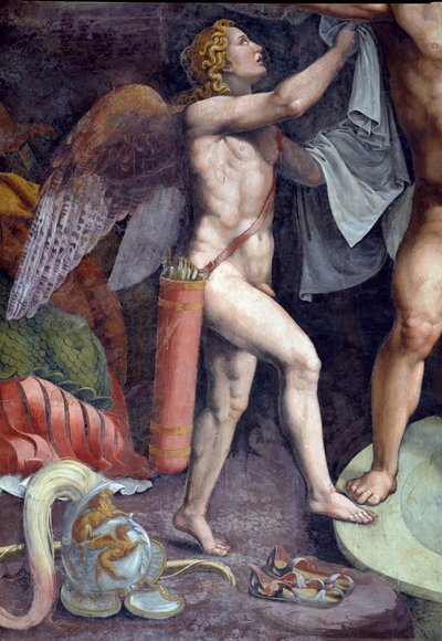 Mars and Venus bathing, with Cupid aiding Mars: (detail) by Giulio Romano